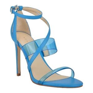 Guess Felecia Blue Transparent 4 Inch Heeled Sandals Size 7.5